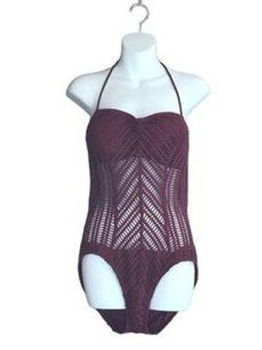 Robin Piccone  Red Cutout Detail One Piece Swimsuit