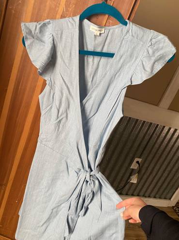 Blu Spero baby blue wrap dress