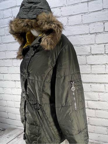 Gallery Giacca  Puffer Jacket Parka Coat Faux Fur Hoodie Winter Jacket M