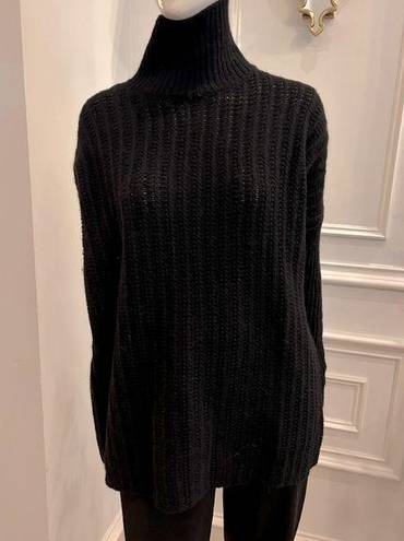 Garnet Hill  Black Lambs Wool Rabbithair Turtleneck Sweater