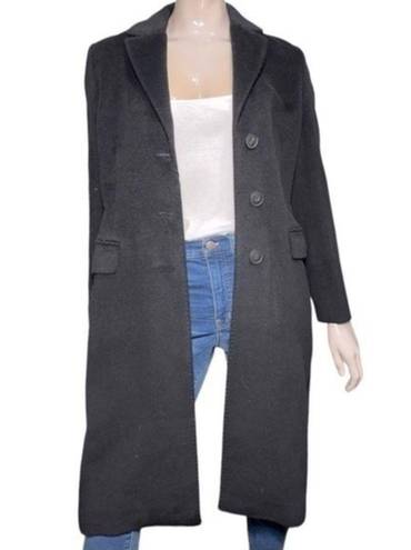 Cinzia Rocca Women’s Size 8 Black Wool Notched Collar Classic Coat