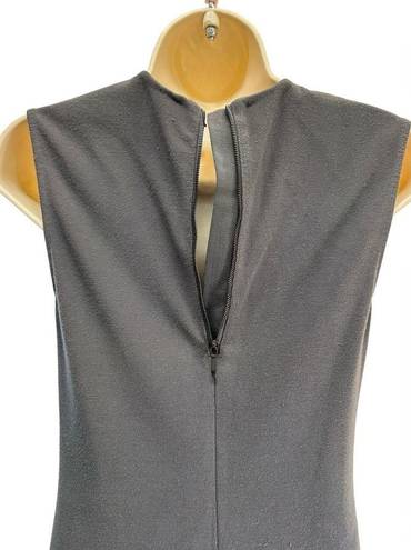 Vince  Ribbed Pencil Dress Gray Charcoal Fitted Sleeveless Crew Neck Sheath