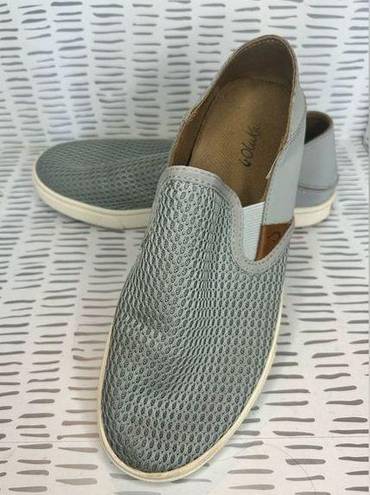 Olukai  Pehuea Slip On Shoes Gray Comfort Sneakers Loafer Folding Heel women 6.5