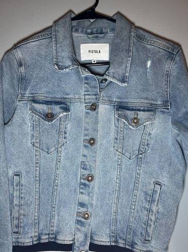 Pistola  Womens Brando Denim Utility Bomber Jacket Size Medium