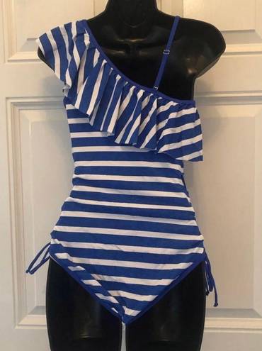 Beachsissi NWT  blue and white striped one piece swimsuit - small