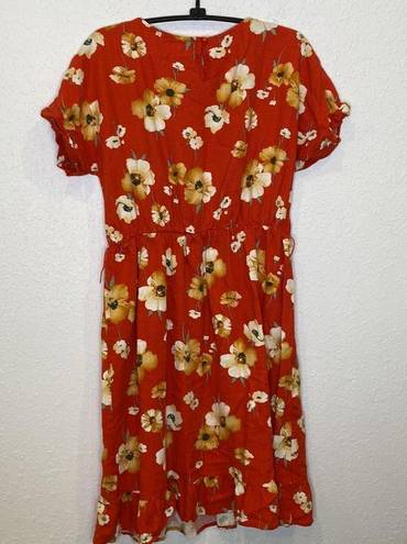 Orange Creek  Los Angeles Floral Midi Dress Linen Boho Sz M Women’s Summer