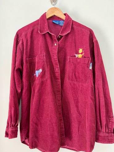 Disney Vintage Winnie The Pooh Corduroy Button Up Size XL