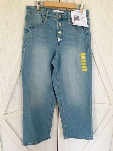 Skinny Girl  Jeans Size 27 / 4 High Rise 5 Button Fly Wide Leg Crop Stretch Jeans