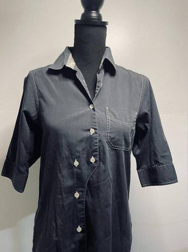 Billy Reid | blue asymmetrical placket button down shirt