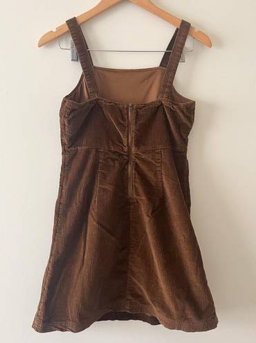 American Eagle  Brown Corduroy Overalls Babydoll Mini Dress Size XS