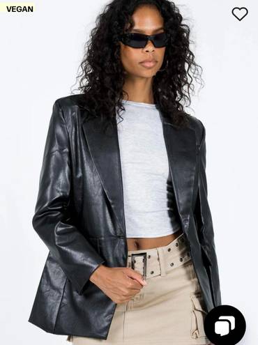 Princess Polly Black Faux Leather Jacket