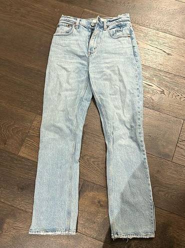 Abercrombie & Fitch Abercrombie 90s straight high rise jeans split 25 short