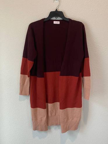 Pink Lily Secret Obsession Colorblock Cardigan Size M