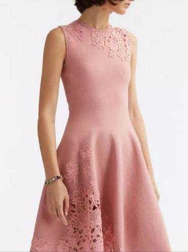 Oscar de la Renta NWT  Guipure lace-trimmed stretch-knit dress Size M