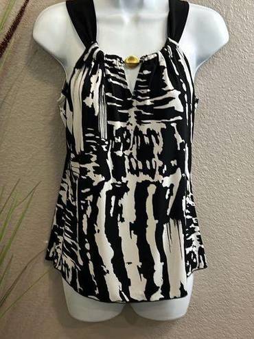 A Byer A. Byer black and white knit tank style top size small