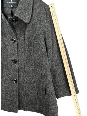 London Fog  Womens Wool Blend Winter Peacoat Jacket Size 1X Gray Pockets Lined