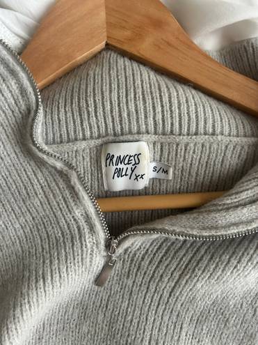 Princess Polly Gray Quarter Zip Sweater