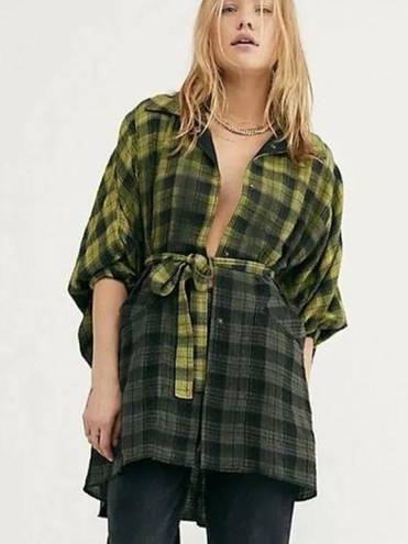 Free People  / We the Free You Wish Flannel Poncho Plaid Flannel size L