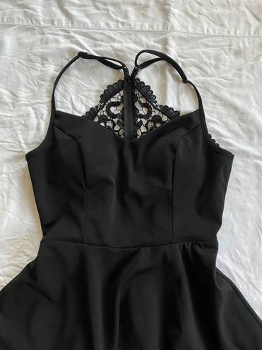Trixxi Black Lace Zip Up Dress