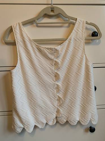 Lily White Scalloped Tank