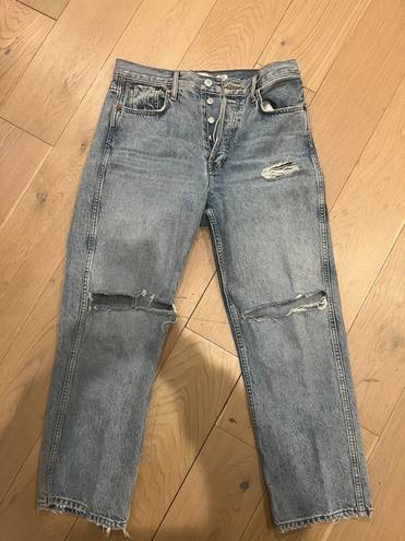 RE/DONE High-Rise Ripped-Knee Loose Jeans