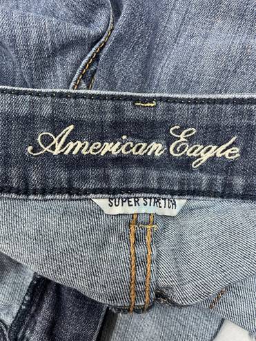 American Eagle Dark Wash Super Stretch Artist Cropped Denim Jeans Size 14 Short