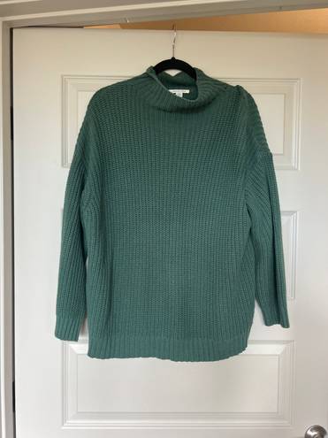 American Eagle Green Oversized Mock Neck Sweater