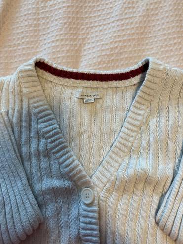 American Eagle Outfitters Cropped Creme Cardigan