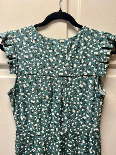 Monteau Green Floral Dress