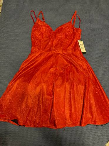 Dillard's Red Sequin Mini Dress