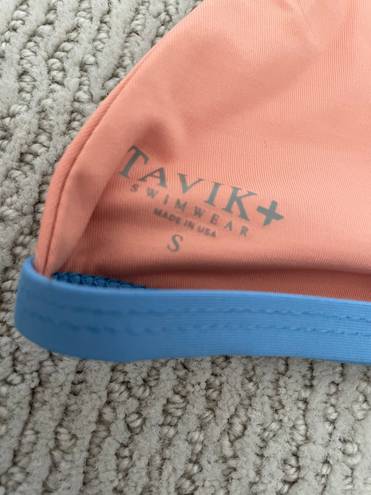 Tavik swim Tavik Orange Zeppelin Colorblock Triangle Bikini Top