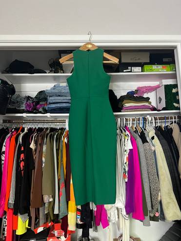 Cinq à Sept Cinq a sept emerald green piper ruffle high neck midi dress 2