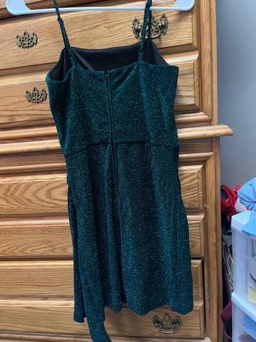 Trixxi Green Sparkly Glitter Dress