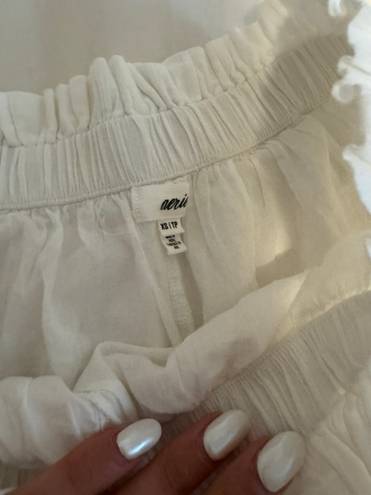 Aerie White Ruffle Skirt