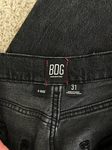 BDG A Wide Baggy Black Jeans