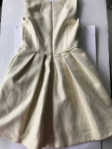 Shoshanna Liana Metallic Gold White Fit&Flare Dress size 6