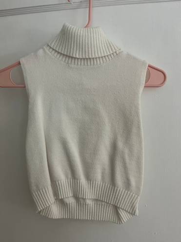 White sweater turtleneck tank Size M