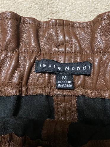 Haute Monde Brown Faux Leather Skirt