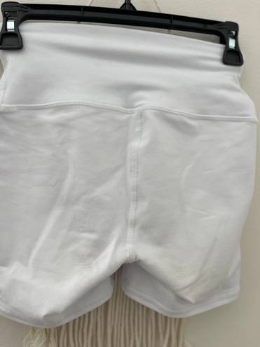 Alo Yoga White Biker Shorts Athleisure