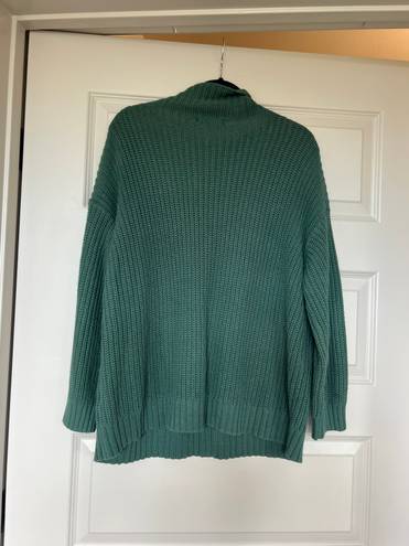 American Eagle Green Oversized Mock Neck Sweater