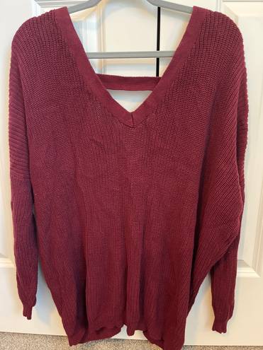 Tobi Maroon Knit Sweater