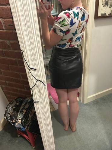 Winlit Black Leather Skirt