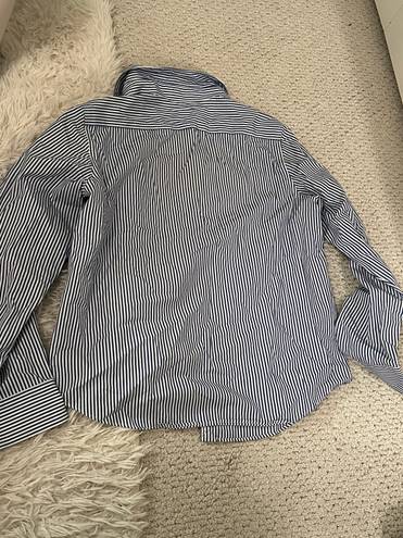 Ralph Lauren Vintage Lauren Button Down Blue Pinstripe