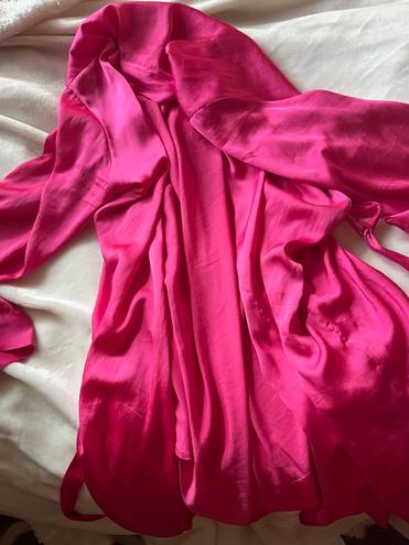 Stars Above Pink Silk Robe