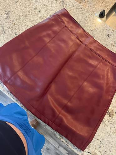 Forever 21 Maroon Leather Skirt