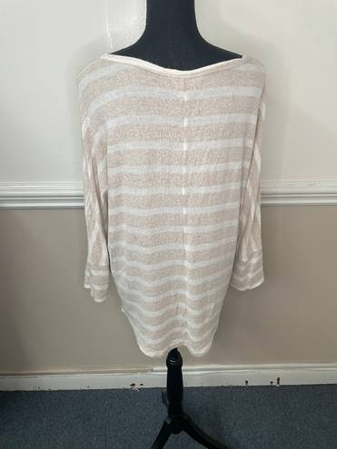 Market & Spruce 3/4 Sleeve Stripe Blouse Size Large