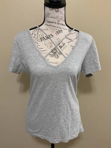 Wishlist Gray Criss Cross Short Sleeve Medium Top