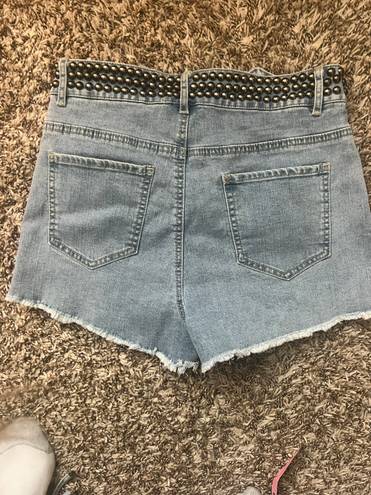 Nana Macs Studded High Waisted Denim Shorts! NWT! 