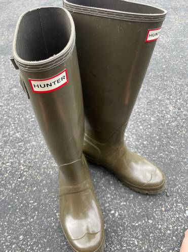 Hunter Army Green Rain Boots