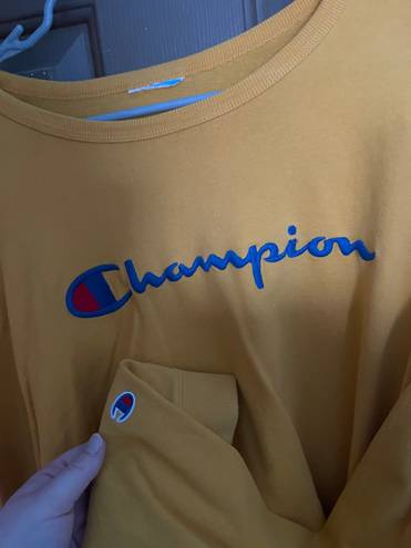 Champion Self-Cropped Yellow Long Sleeve Shirt Size 2X